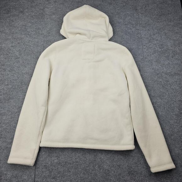 Vintage Aeropostale Hoodie Womens XL Y2K White Fleece Full Zip Logo Minimal Cozy - Picture 6 of 6